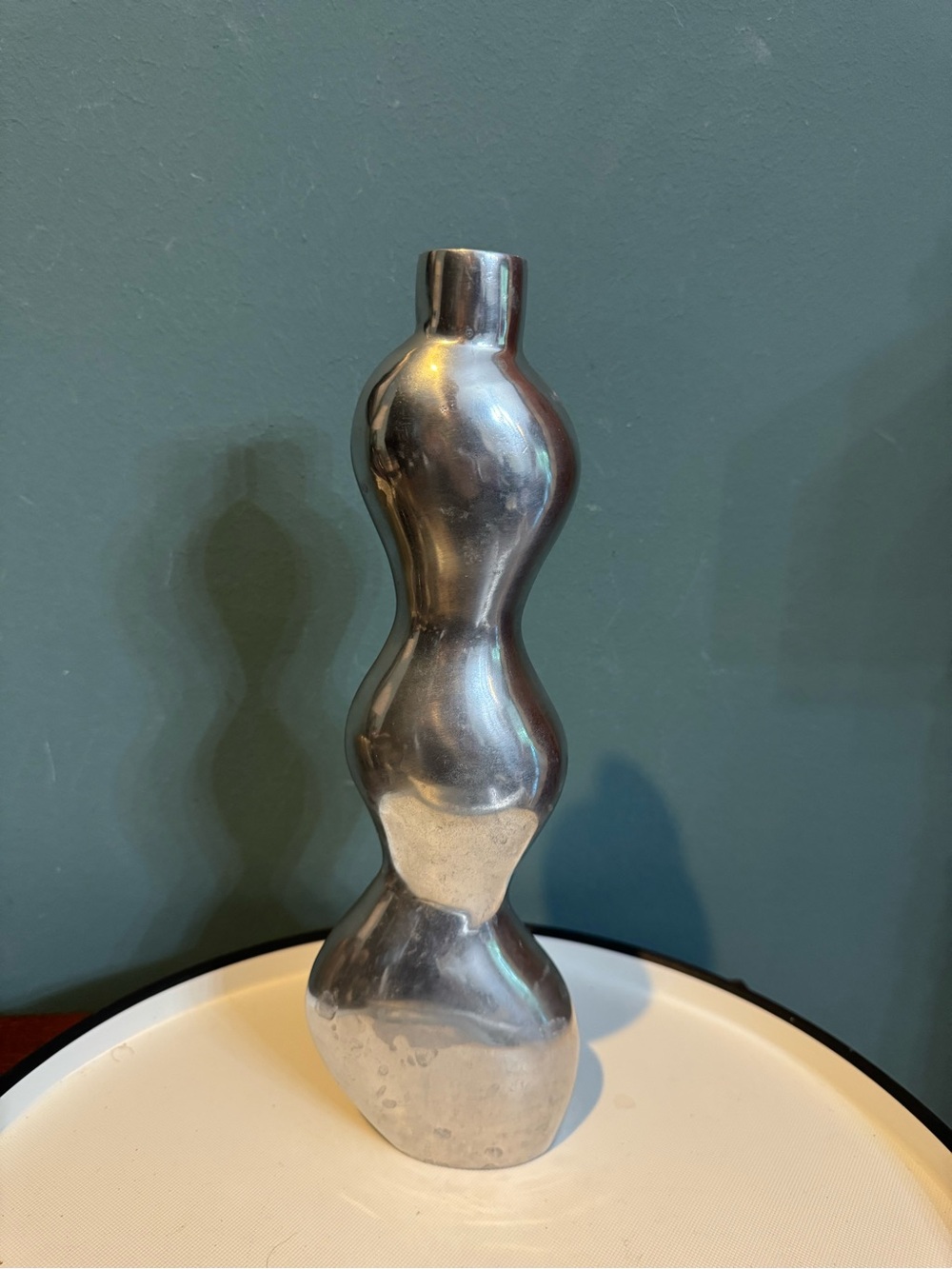 Metallic Sculptural Vase - Silver Modern Home Decor